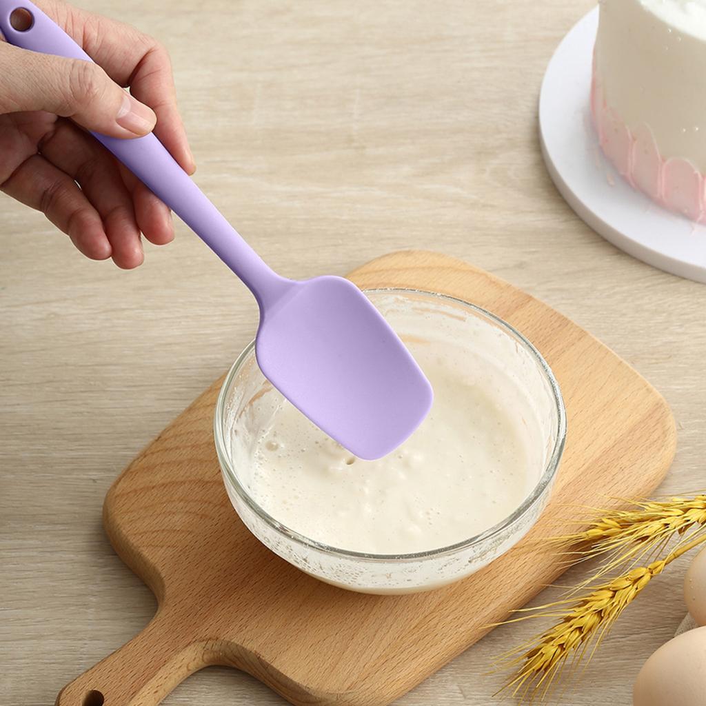 Non-Stick Silicone Spatula with Hanging Hole Non-Slip Handle Heat Resistant Flexible Scraper Baking Mixing Tool Dishwasher Safe BPA-Free Butter