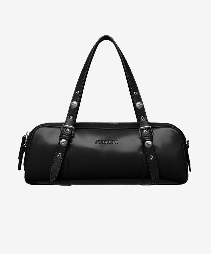 Black Purple Harness Boston Bag_Black