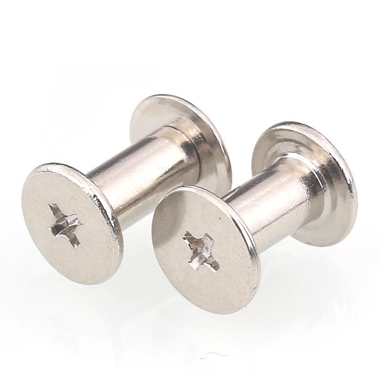 Carbon Steel Nickel-Plated Locking Screw Rivet for Albums and Recipes