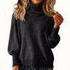 Women's Casual And Fashionable  Long Sleeved Knitted Solid Color Top Sweater