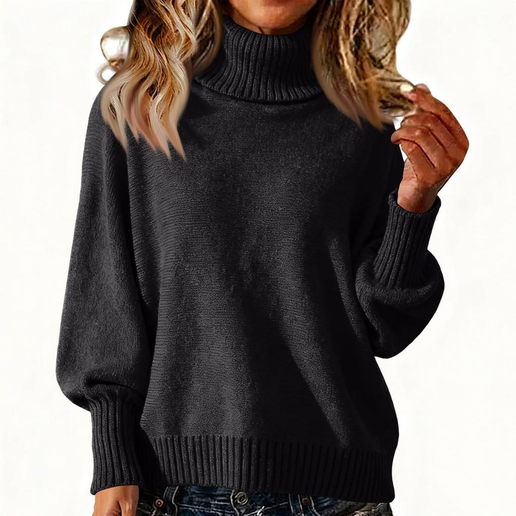 Women's Casual And Fashionable  Long Sleeved Knitted Solid Color Top Sweater