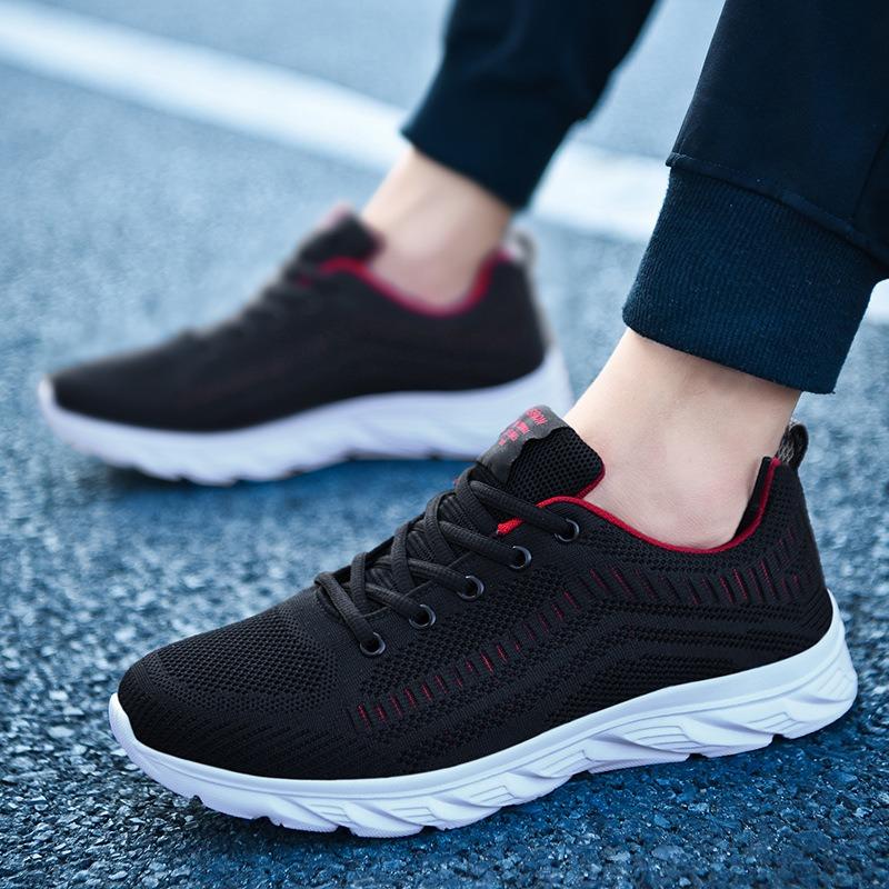 Shoes New Sports and Leisure Summer Men's Breathable Hollow Comfortable Mesh Fly-woven Running Shoes Travel Men's Shoes