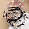 Korean Black Ribbon Bow Bezel Headbands for Women Girls Sweet Thin Edge Lace Mesh Hair Bands Hairband Hair Accessories