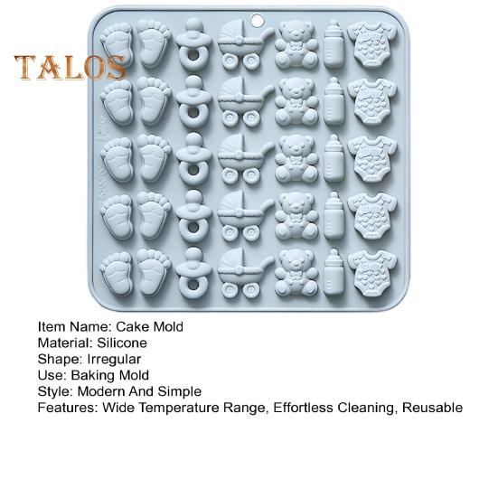 1/2 Adet Silikon Bebek Duşu Kalıbı Bebek Ayakları Kalıbı Bebek Şişesi Emzik Bebek Tulumu Bebek Arabası Ayı Kalıpları BPA İçermez Çikolata Şeker Yapım Seti