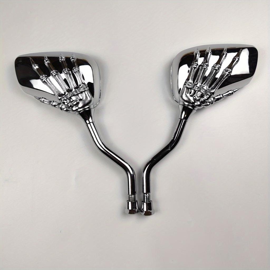 2 szt (Lewo prawo) Uniwersalny motocykl Lusterko wsteczne Chrome Motocykl Szkielet Czaszka Ręka Pazur Lusterko wsteczne Hulajnoga