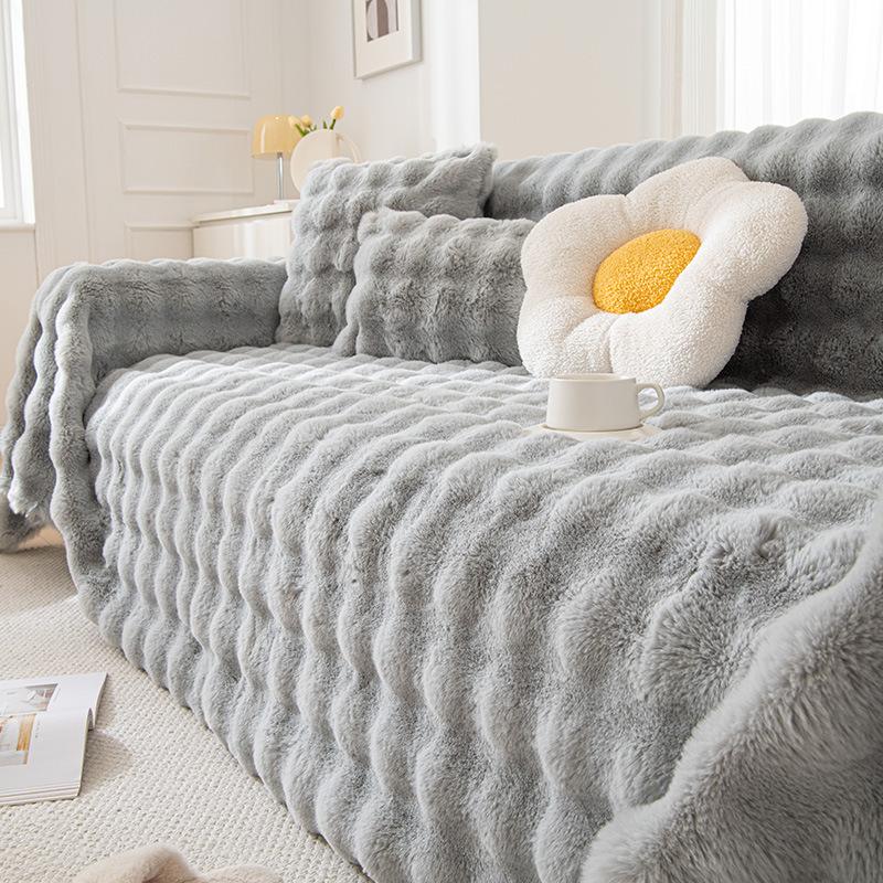 Winter Rabbit Plush Sofa Cover Towel Cream Wind Full Cover Sofa Cover Thick Sofa Cover Cover Cloth
