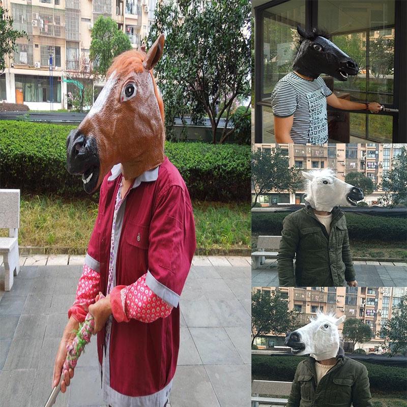 Masque Tête de Cheval en Latex de Qualité Premium Parfait Pour les Fêtes d'Halloween et de Cosplay