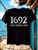 Vintage Salem Witch Trial Graphic - Retro 1692 "They Missed One" Design T-shirt