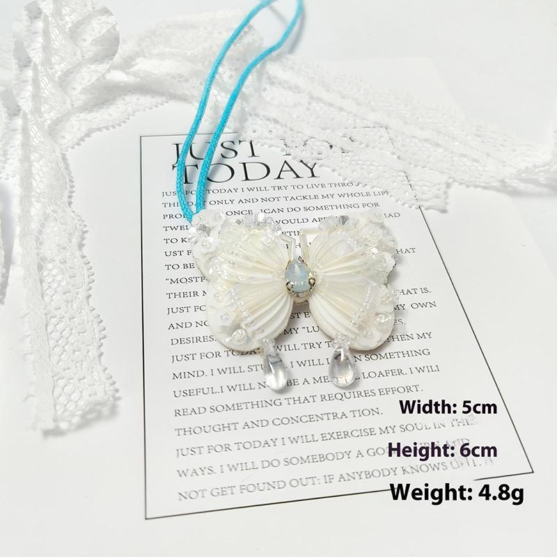 1 Piece Butterfly Applique Patch Hanging Rope Keyring  Starfish Sequin Handmade Beaded Clothing Sew On Patches Pendant