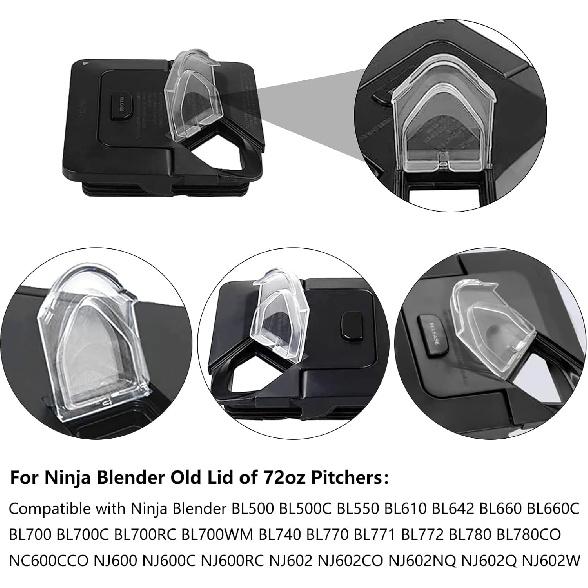 Pour Spout Cover for Ninja Blender Lid Replacement - 72 oz Pitcher Flap Spout Cover Replacement Parts for NJ600 BL610 BL740 BL700
