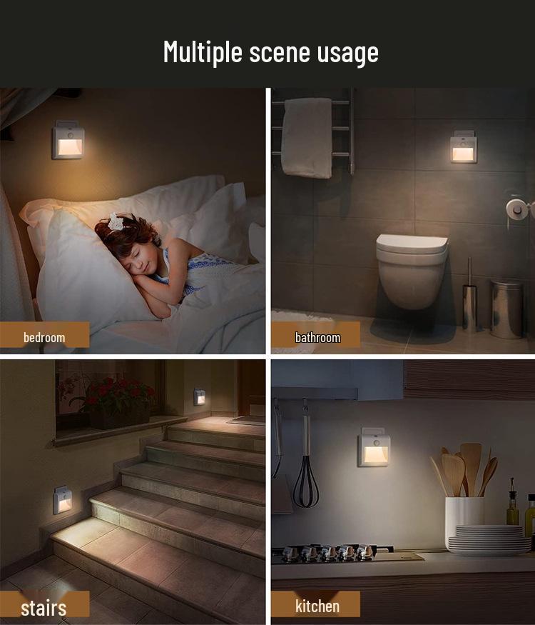 LED Motion Sensor Night Light - Energy-Saving, Eye-Friendly for Hallways, Staircases, and Kickboards
