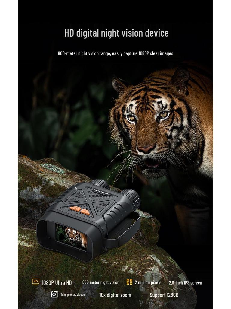 2.8-Inch Display Binoculars with 2MP HD Infrared Night Vision