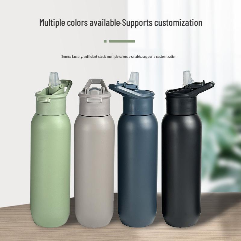 Portable Stainless Steel Vacuum Insulated Sports Water Bottle with Straw