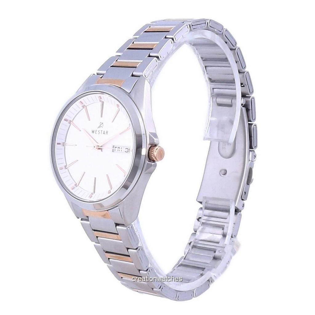 Westar Silver Dial Two Tone Stainless Steel Quartz 40212 SPN 607 Women's Watch