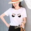 White Women's Internet Celebrity Summer Wear New Korean Version Casual Loose Large Size Women's Short Sleeve Printed T-shirt Women's Round Neck T