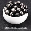 Natural Gold Obsidian Pixiu Beaded Bracelet with Silver Obsidian Accents