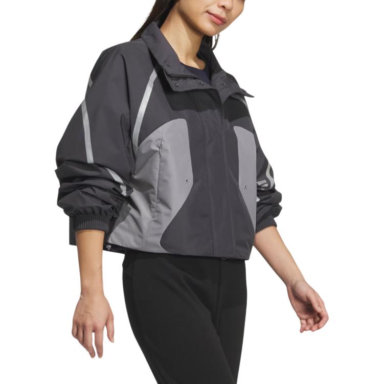 Adidas Fustl WP Jkt2 Stojánek Volný Volný Neformální bunda Dámské Bundy Uhlově černá JM6194