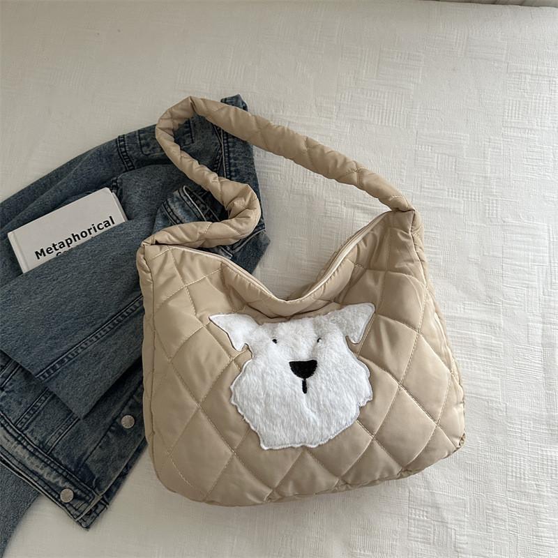 Chic And Spacious Cotton Tote Bag For Women In Black Pink Khaki And White