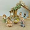 Q1FD Baby Jesuses Holy Family Statue Miniature Christmas Nativity Scene Sculpture