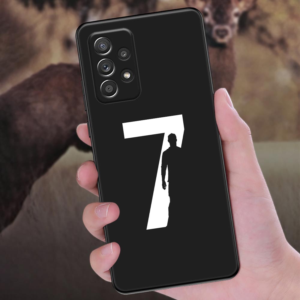 C-R-7 Dark Football Phone Case For Samsung Galaxy A57 A56 A37 A55 A36 5G A26 A54 A52 A35 A34 A25 A17 A16 A15 A07 A06 Soft Cover