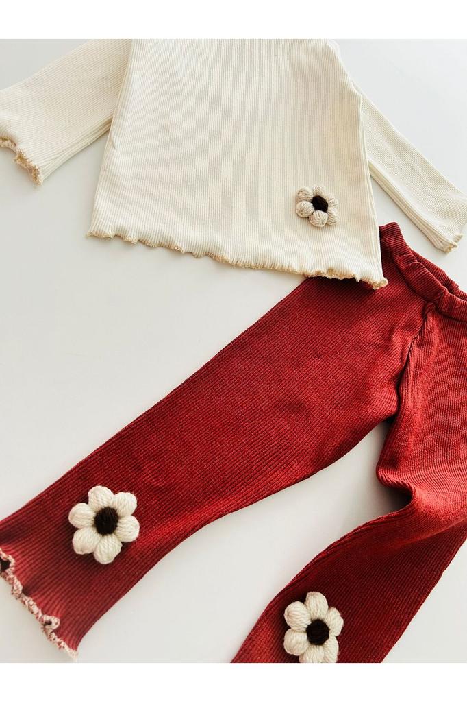 Kız Bebek Çocuk Fitilli Bandanalı Alt Üst Takım