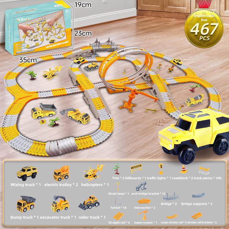 DIY Electric Track Toy: Children's Construction Vehicle & Excavator Set