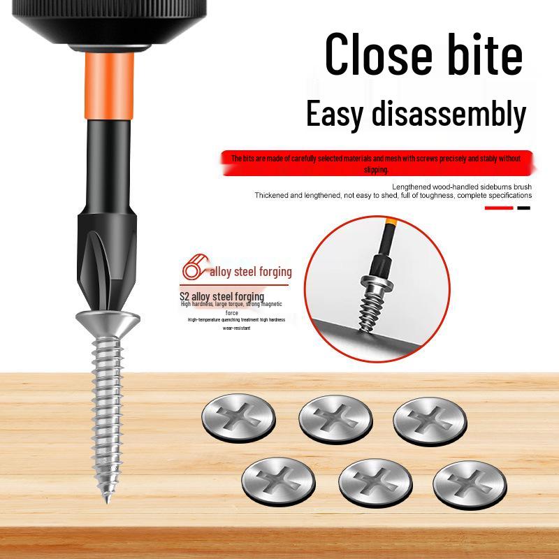 Non-Slip Magnetic Phillips Screwdriver Set: High Hardness Hex, Pneumatic & Electric Drill Compatible