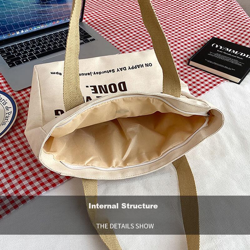 40000KM Retro Style Canvas Bag, Artistic Style, Shoulder Bag, Versatile Commuter Tote Bag