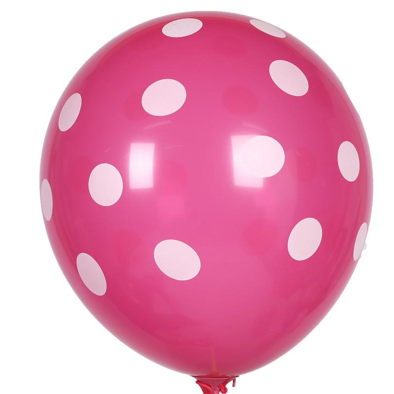 12 Inch Colorful Latex Balloon Birthday Camping Party Children'S Day Polka Dot Print Thickened Balloon