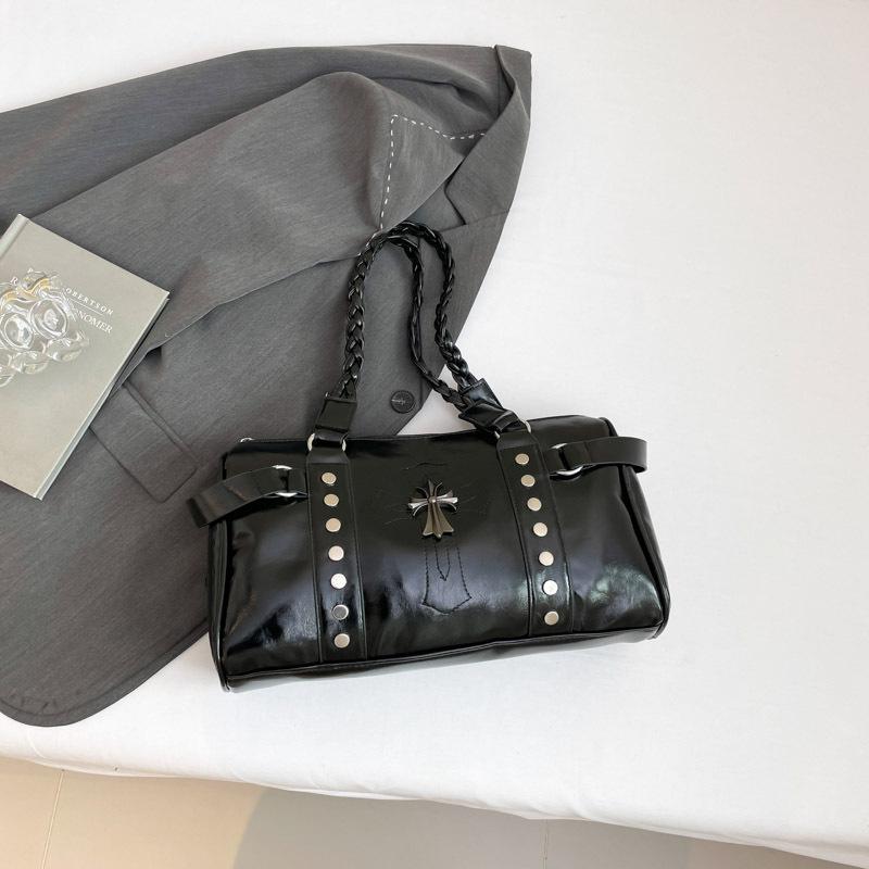 

Персонализированная сумка через плечо Стильная и модная сумка-бостон на одно плечо чёрный