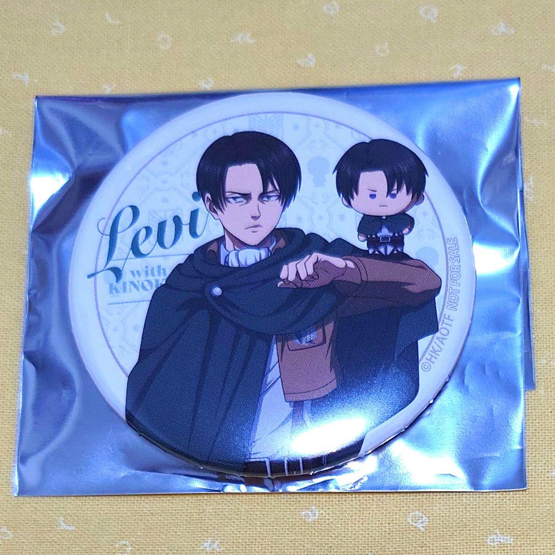 

[USED] Attack on Titan Anique KINOKOS with purchase bonus badge Levi