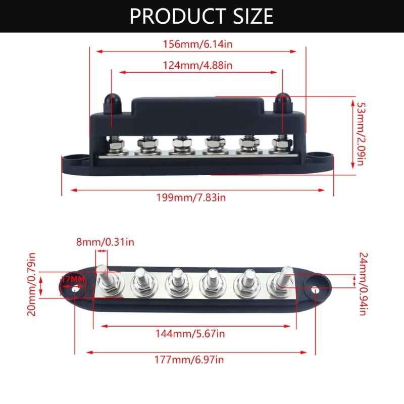 Busbar Power Distribution Block Suitable For Automotive Vehicle Electrical Car Ground Battery Busbar With Terminal Studs