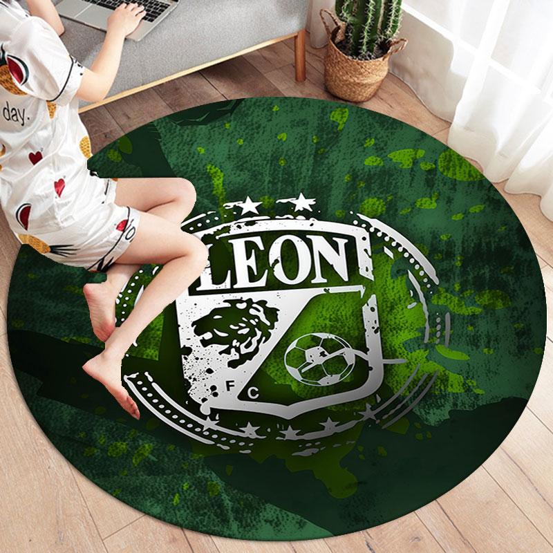 Club Leon Round Area Rug,Carpet Rug for Living Room Bedroom Sofa Playroom Decor,Non-slip Floor Mat