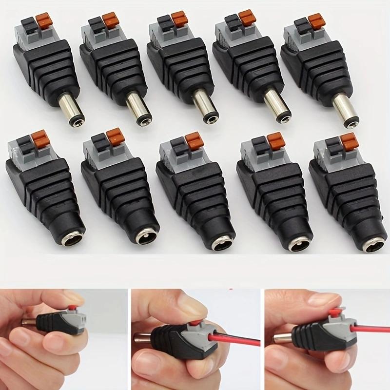 1Pair DC Male Female Connector DC Power Jack Adapter Plug Connector for 3528/5050/5730 Led Strip