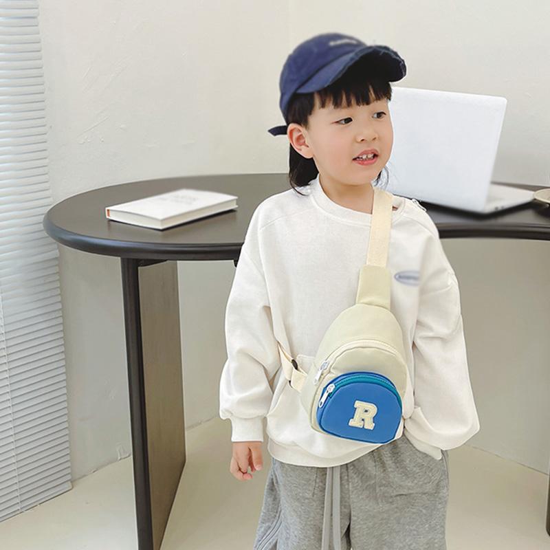 Children's Bag Boy Crossbody Bag Letter Contrast Color Kids Chest Bag