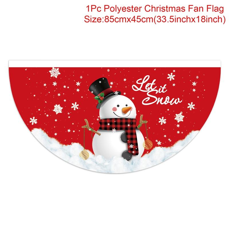 Christmas Outdoor Fan-shaped Flag Banner Christmas Decor for Home 2025 Cristmas Drop Ornament Xmas Navidad Gift New Year 2025