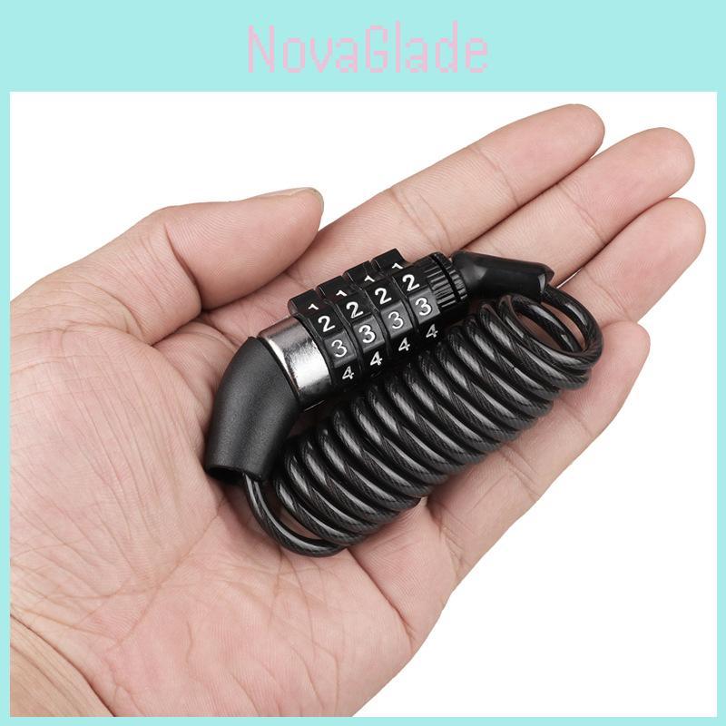 Bicycle Lock Steel Cable Security Lock With Combination Code For Mountain Bike Storage