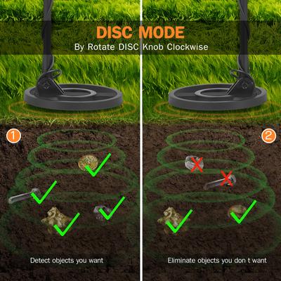 Metal Detector Adjustable Waterproof Metal Finder 38-46in O Flash Prompt with DISC Mode for