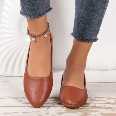Single Shoes New Large Size Flat Bottom Pointed Head Shallow Mouth Simple Casual Doudou Shoes