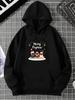 Unisex Patterned Hoodie Happy Christmas Holiday Celebration Pug with Christmas Hat Pattern Designer Hoodie Best Hoodie for Men, Plus Size