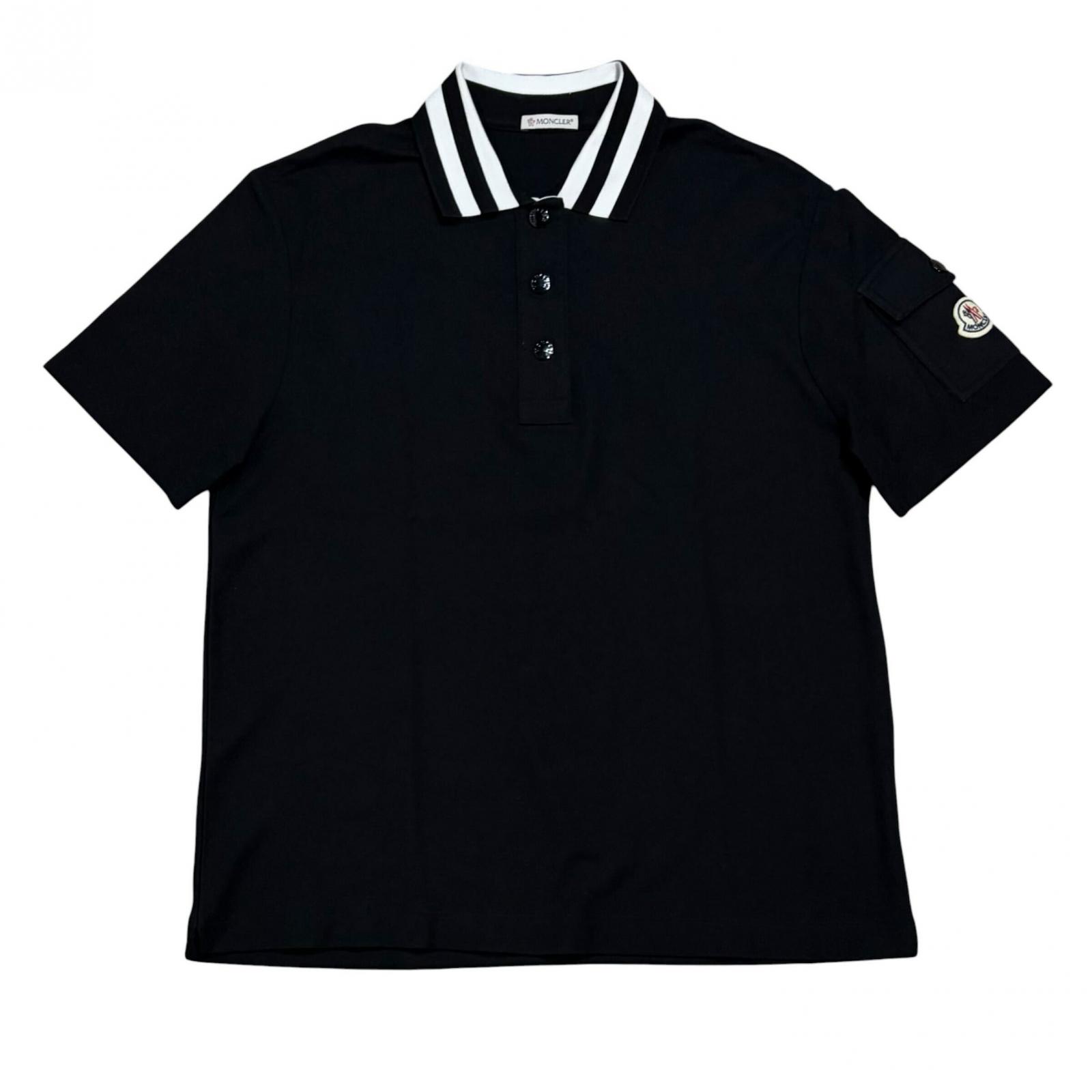 MONCLER M MENS Polo Shirt Black Authentic Model C-SCOM-20-40438
