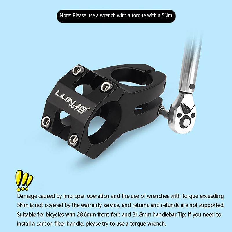 25.4/31.8MM Pipe Aluminum Alloy Cycling Stem Riser Table Bicycle Handlebar Stem Power Short 45MM Mountain Bike Bridge