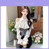Soft Satin Small Shirt With 3d Pattern For Elegant Spring Casual Wear