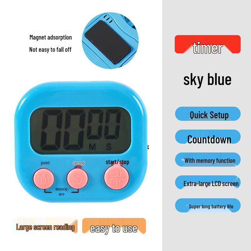 

Large Display Kitchen Timer: Electronic Alarm Clock & Time Manager for Students