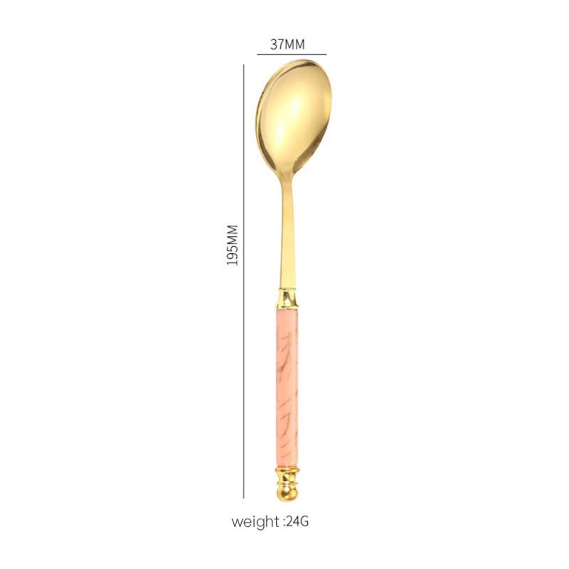

Marble Pattern Dessert Spoon Creative Handle Spoon Nordic European-style Coffee Spoon Kitchen Accessories Imitation Ceramic