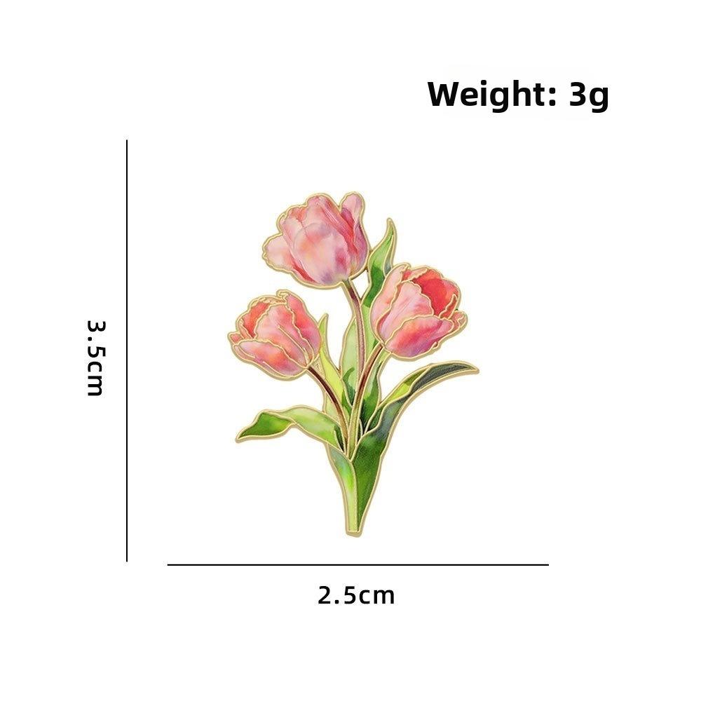 Botanical Design Enamel Flower Pins Assorted Colors Lapel Brooches Flower Brooches Birthday Gift