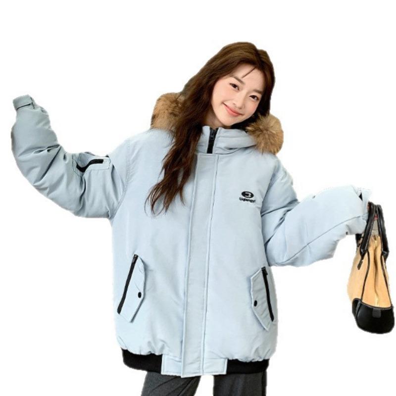 Fur collar tooling Parker cotton clothes women's short winter new loose hooded bread clothes women's coat