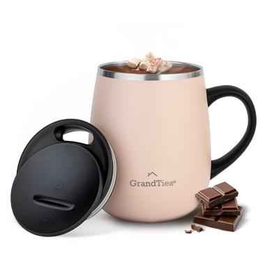 GRANDTIES Premium Vacuum Insulated Available In 19 with Sliding Stainless Steel Vacuum and Popular In the Office Mug, 460ml, Colors, Easy-Open Lid,