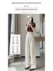 Ice Silk Cotton Linen High-Waisted Wide-Leg Pants for Women – Summer 2026 Drapey, Straight-Leg Casual Suit Style