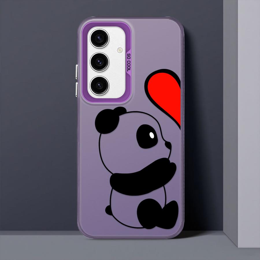 Cute Cartoon Panda Case for Samsung Galaxy A55 A51 A56 A26 A36 A73 A54 A52 A53 A71 A72 A35 Soft Shell